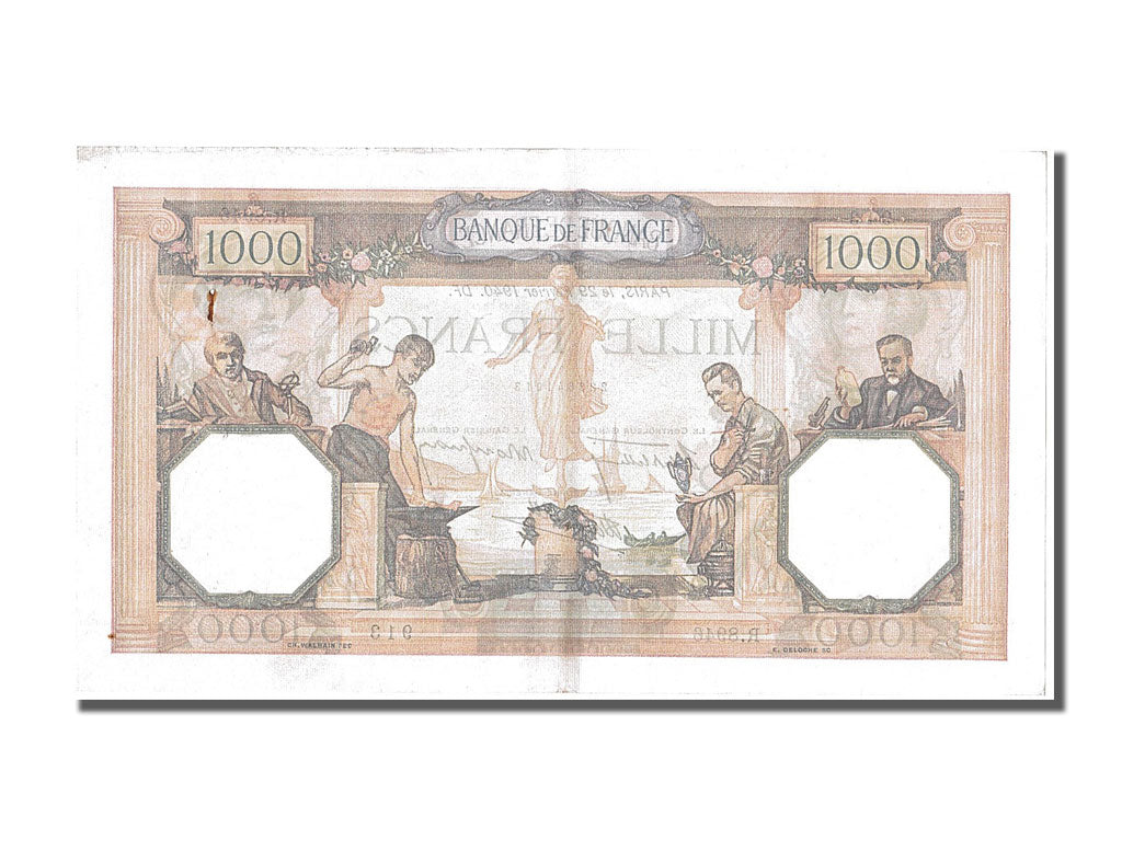 Billete, Francia, 500 Francs, 1 000 F 1927-1940 ''Cérès et Mercure'', 1940