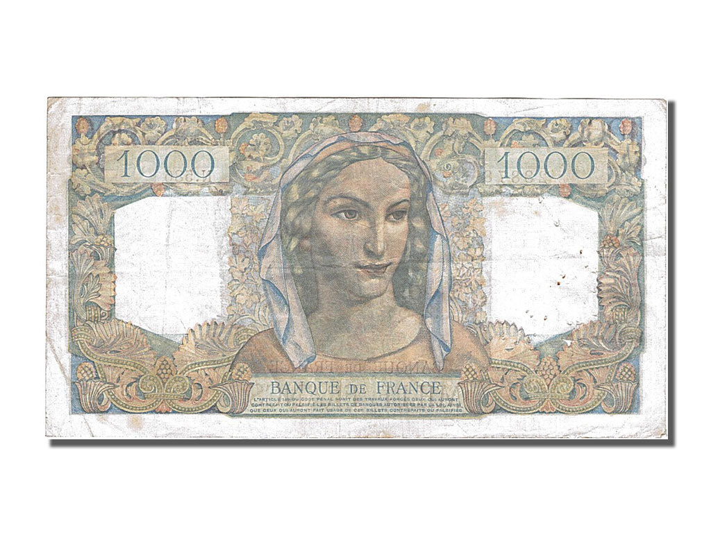 France, 1000 Francs, 1 000 F 1945-1950 ''Minerve et Hercule'', 1949, KM #130b,..