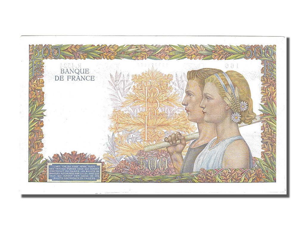 France, 500 Francs, 500 F 1940-1944 ''La Paix'', 1942, KM #95b, 1942-01-29,...