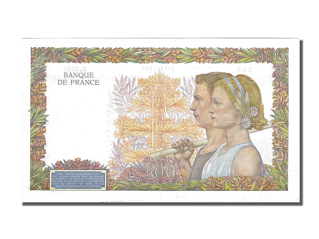 Banknote, France, 500 Francs, 500 F 1940-1944 ''La Paix'', 1942, 1942-06-20