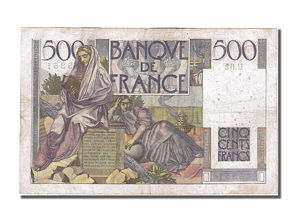 France, 500 Francs, 500 F 1945-1953 ''Chateaubriand'', 1946, KM #129a,...