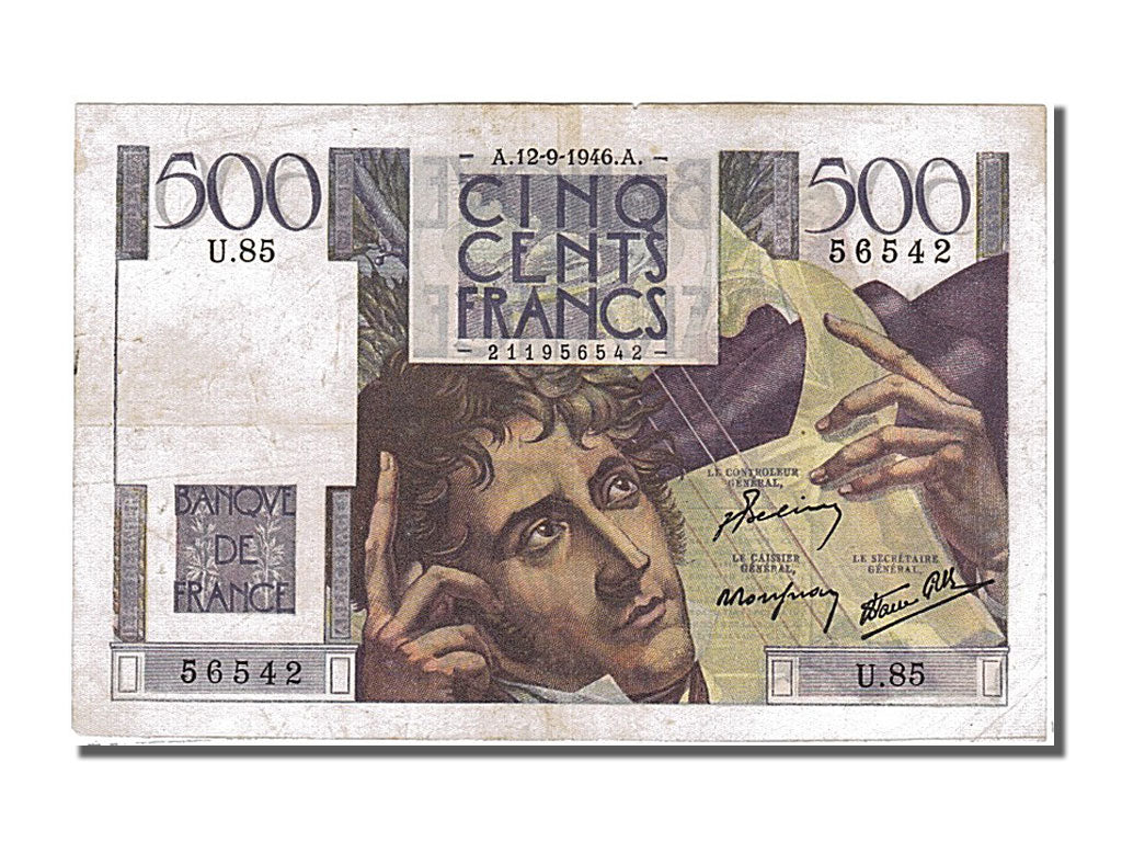 France, 500 Francs, 500 F 1945-1953 ''Chateaubriand'', 1946, KM #129a,...