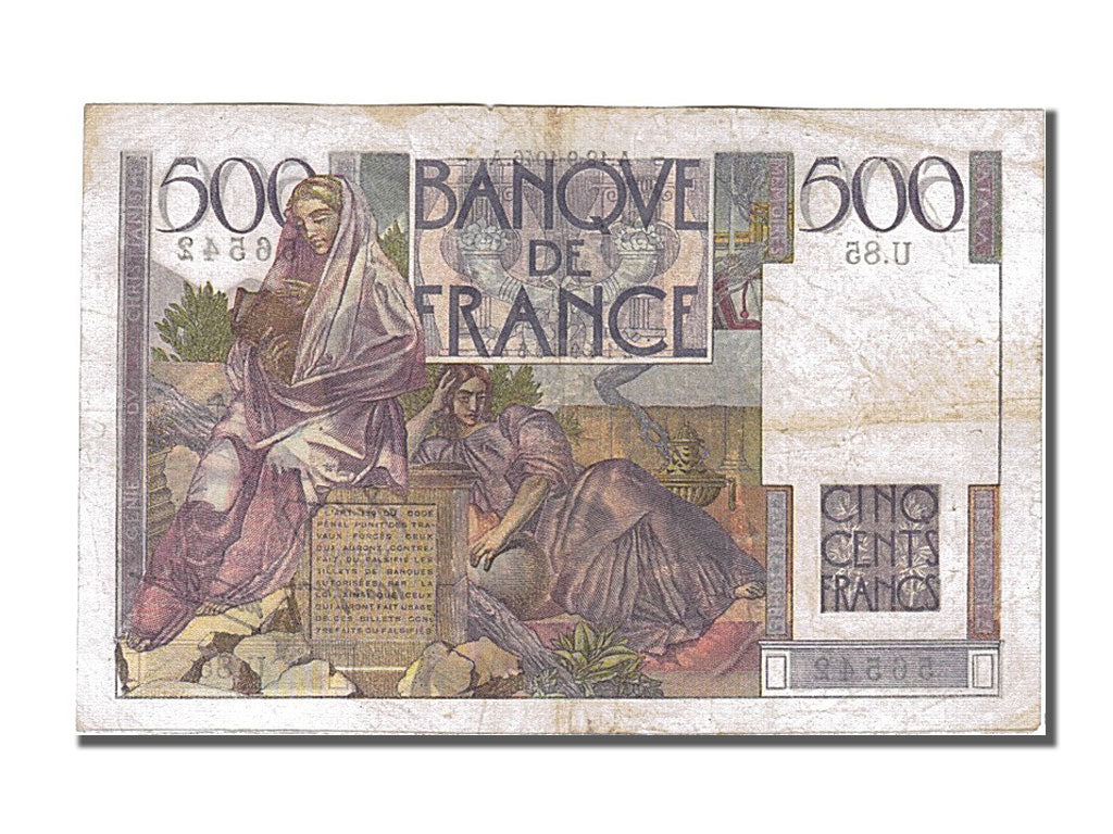 France, 500 Francs, 500 F 1945-1953 ''Chateaubriand'', 1946, KM #129a,...