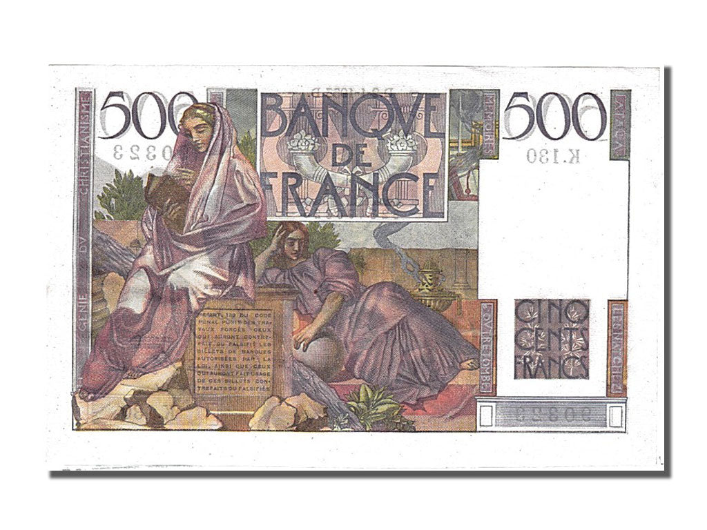 France, 500 Francs, 500 F 1945-1953 ''Chateaubriand'', 1953, KM #129c,...