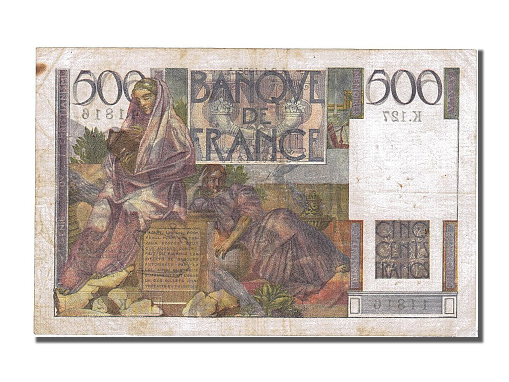 France, 500 Francs, 500 F 1945-1953 ''Chateaubriand'', 1953, KM #129c,...