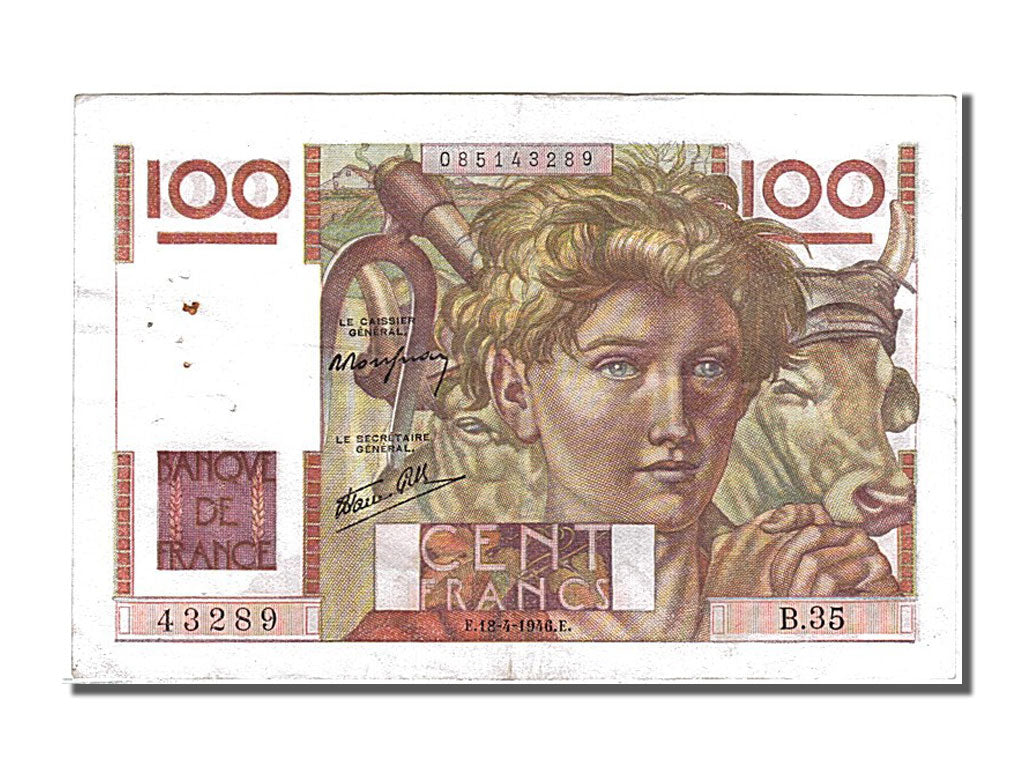 FRANCE, 100 Francs, 100 F 1945-1954 ''Jeune Paysan'', 1946, 1946-04-18,...