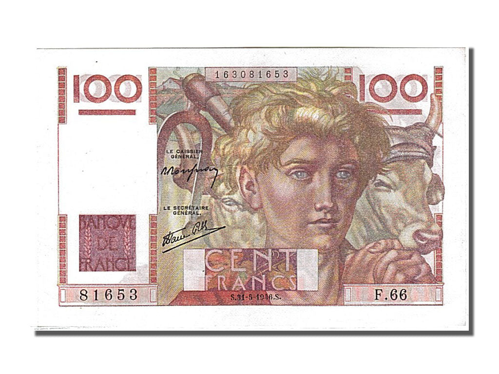 Banknote, France, 100 Francs, 100 F 1945-1954 ''Jeune Paysan'', 1946