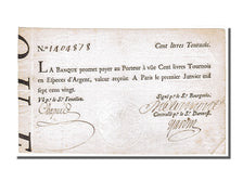 France, 100 Livres, 1720, KM #A17b, 1720-01-01, AU(55-58), Lafaurie #90,...