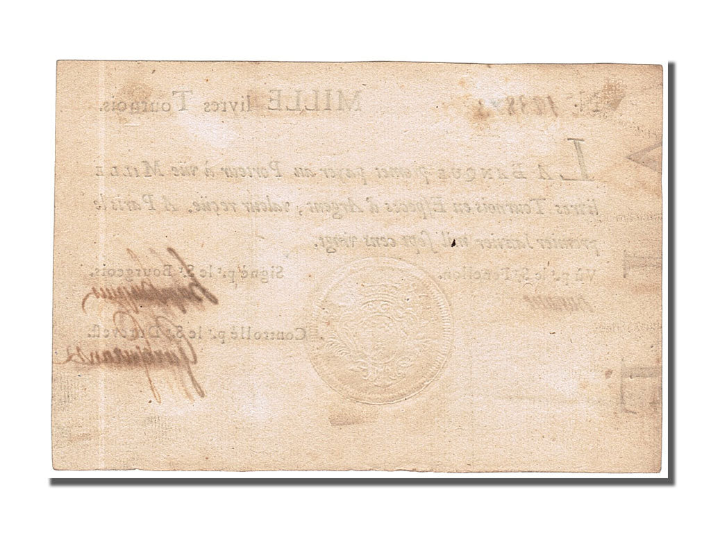 France, 1000 Livres, 1720, KM #A18b, 1720-01-01, AU(50-53), Lafaurie #91,...