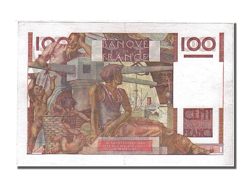 Billete, Francia, 100 Francs, 100 F 1945-1954 ''Jeune Paysan'', 1953