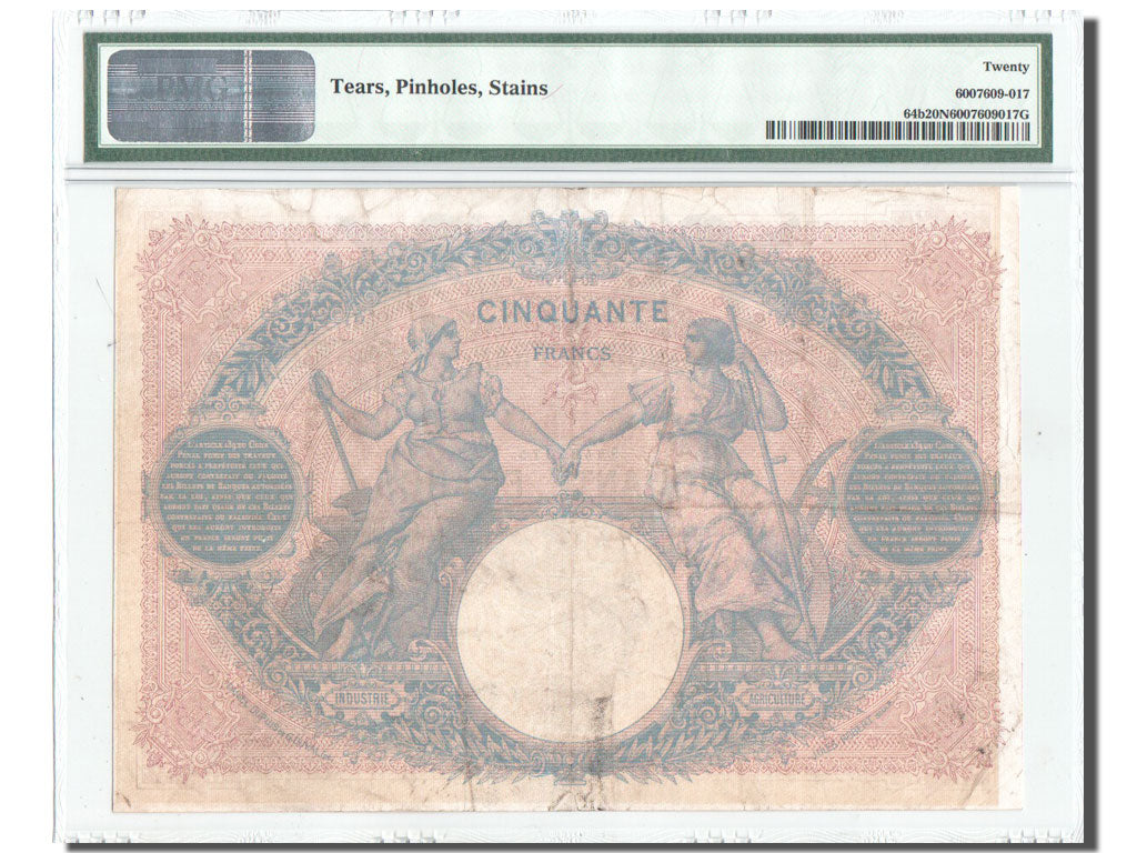 Banknote, France, 50 Francs, 50 F 1889-1927 ''Bleu et Rose'', 1899, 1899-03-30