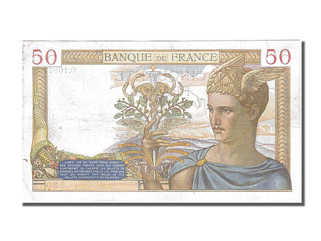 Banknote, France, 50 Francs, 50 F 1934-1940 ''Cérès'', 1939, 1939-09-14