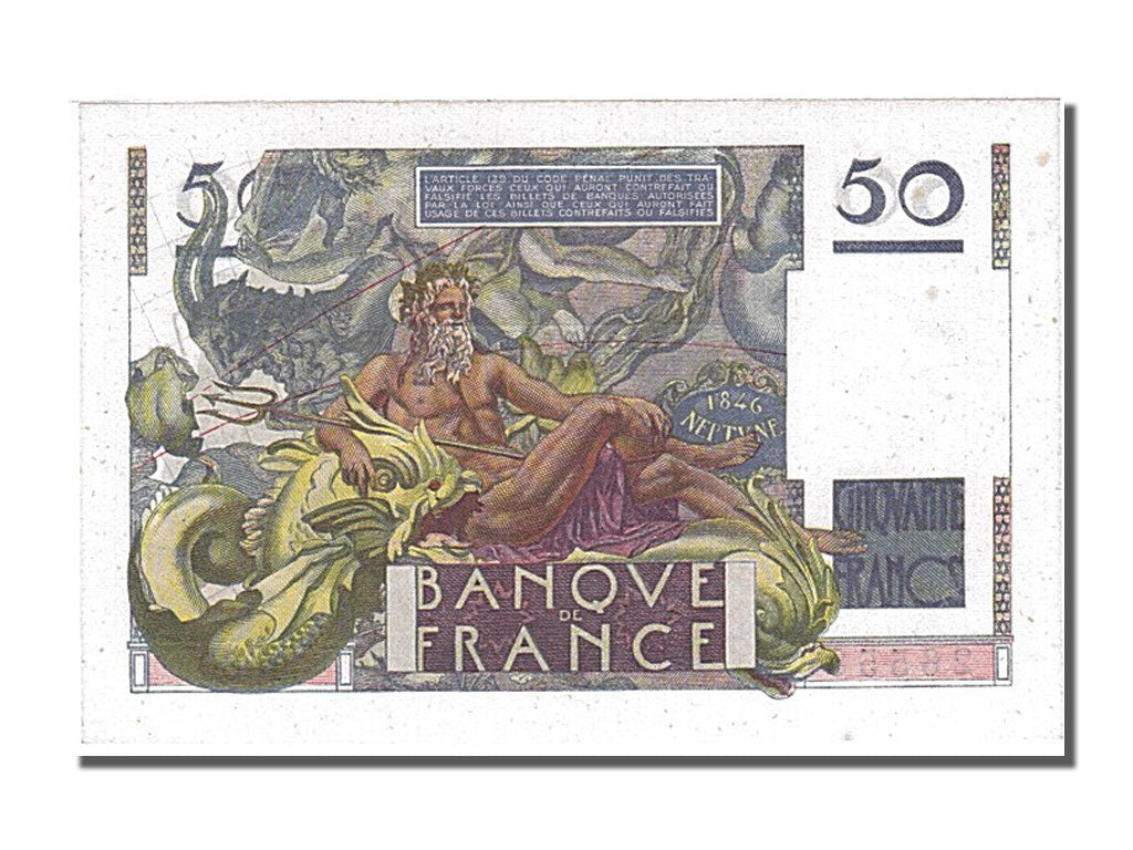 Banknote, France, 50 Francs, 50 F 1946-1951 ''Le Verrier'', 1947, 1947-03-20