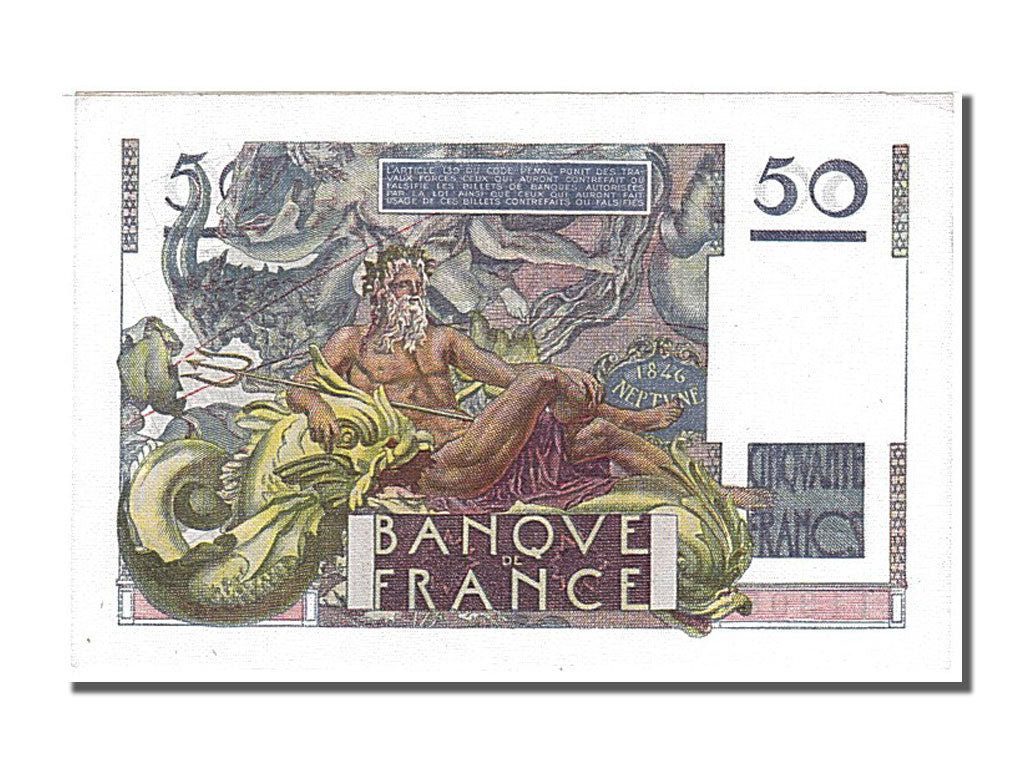 Banknote, France, 50 Francs, 50 F 1946-1951 ''Le Verrier'', 1946, 1946-03-28