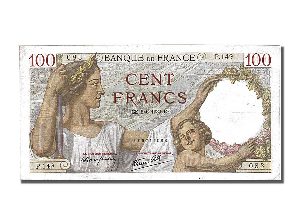 Banknote, France, 100 Francs, 100 F 1939-1942 ''Sully'', 1939, 1939-06-08