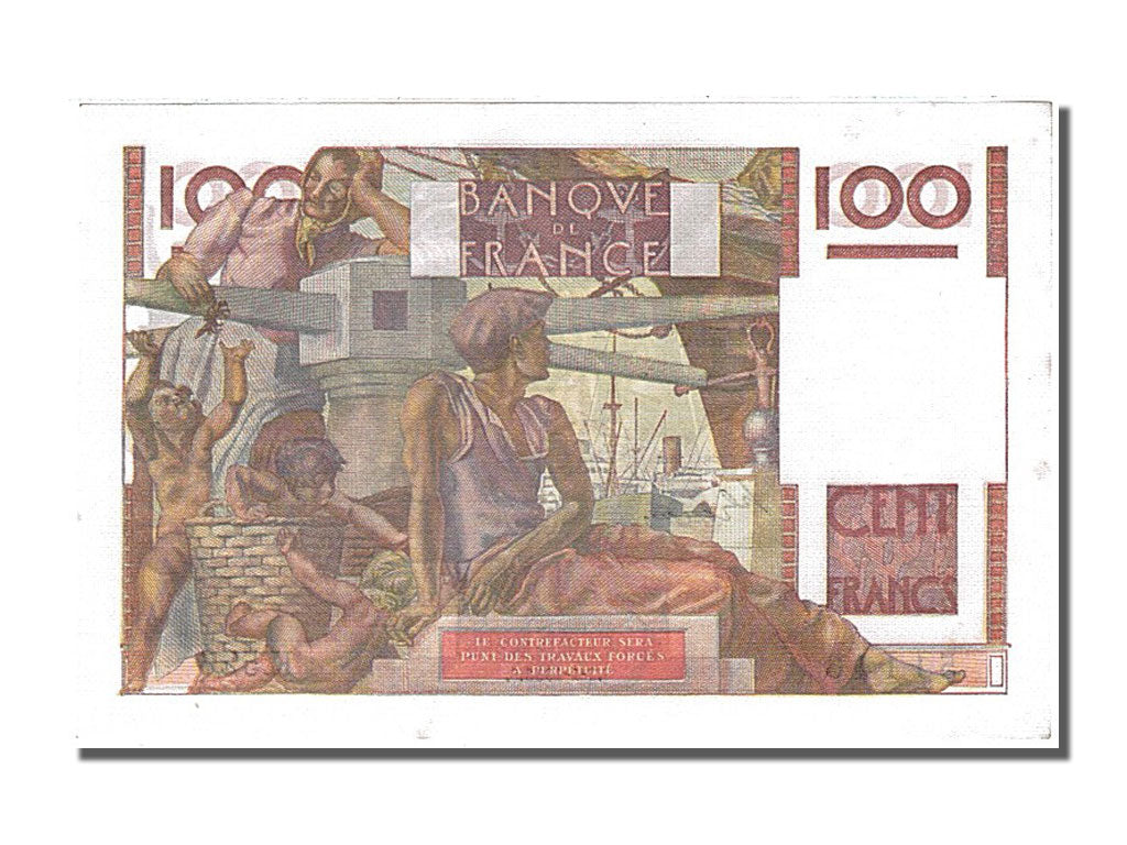 Billete, Francia, 100 Francs, 100 F 1945-1954 ''Jeune Paysan'', 1953