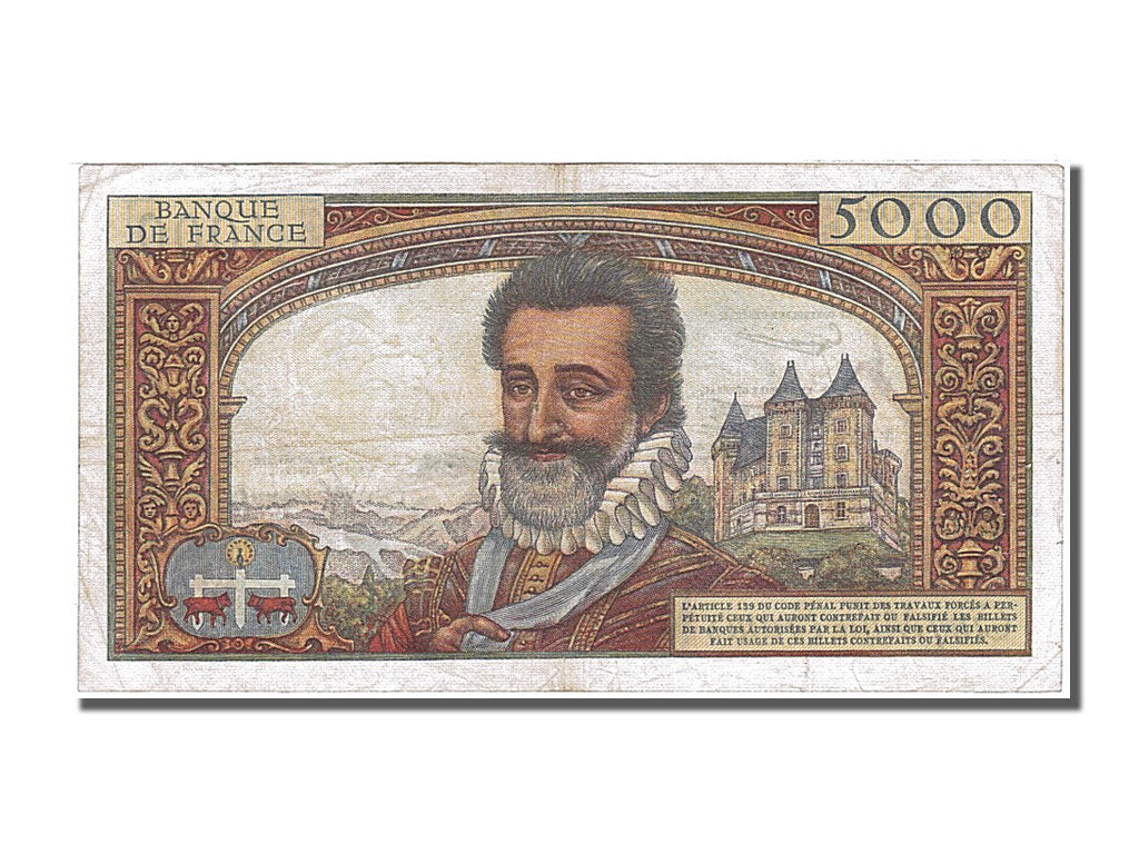 Banknote, France, 5000 Francs, 5 000 F 1957-1958 ''Henri IV'', 1957, 1957-10-03