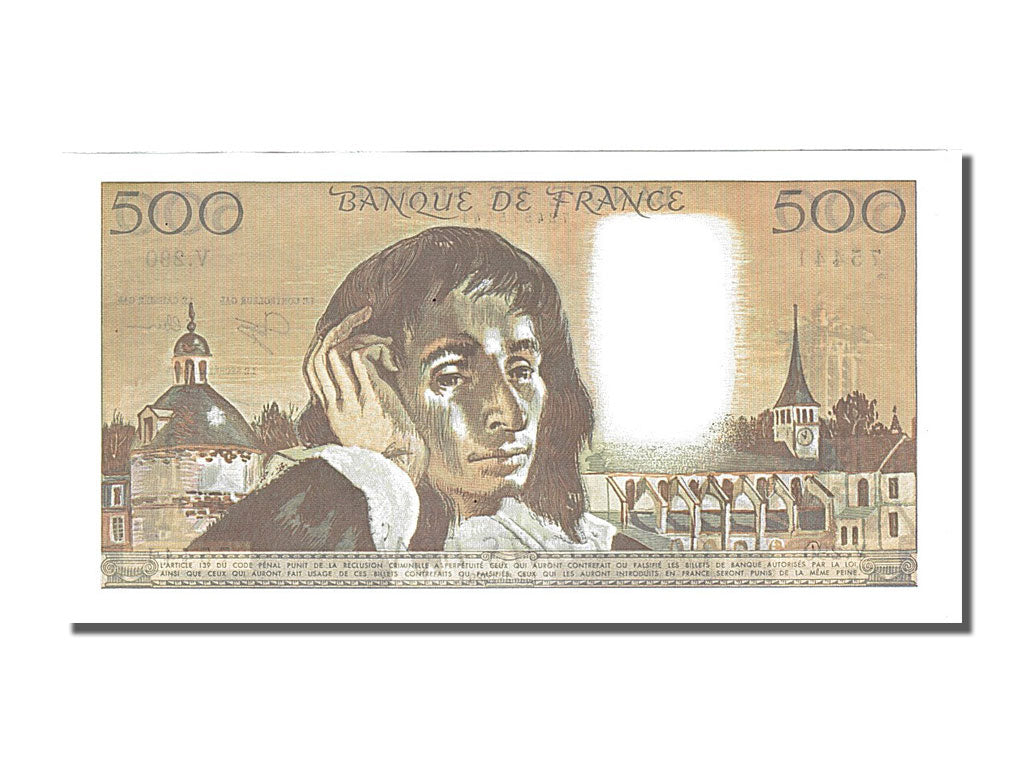Francia, 500 Francs, 500 F 1968-1993 ''Pascal'', 1989, KM:156g, 1989-02-02, FDS