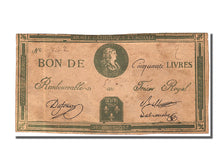 FRANCE, 50 Livres, 1793, EF(40-45), Lafaurie #278, FRANCE, 50 Livres, 1793,...