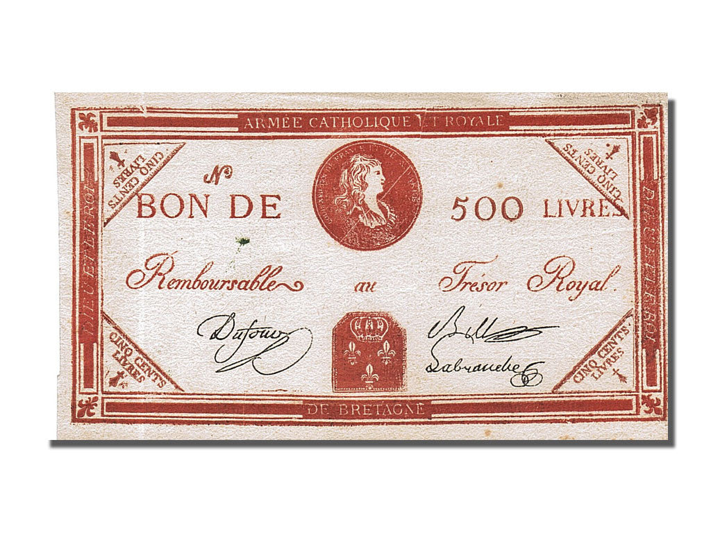 500 Livres type assignat au portrait de Louis XVII