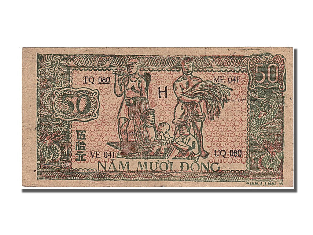 Viet Nam, 50 D<ox>ng, 1948, KM #27b, AU(50-53), VE 041