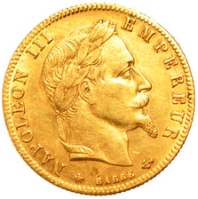 FRANCE, Napoléon III, 5 Francs, 1863, Paris, KM #803.1, AU(50-53), Gold, Gadoury
