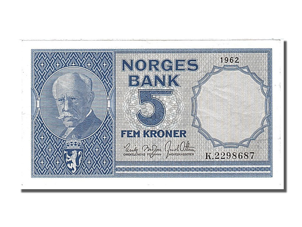 Norway, 5 Kroner, 1962, UNC(63), K 2298687