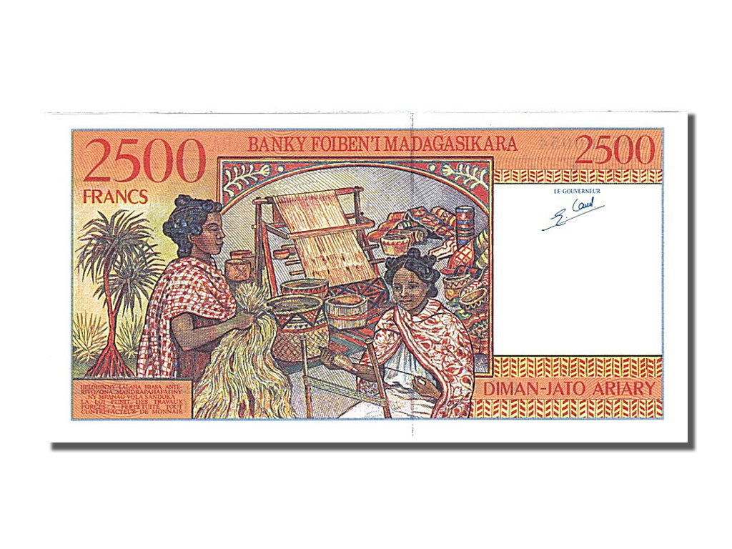 Banknote, Madagascar, 2500 Francs = 500 Ariary, 1998, UNC(65-70)