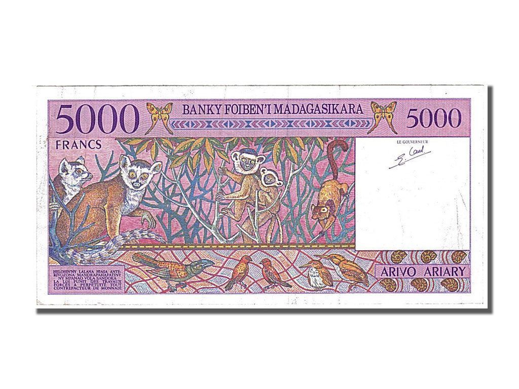Banknote, Madagascar, 5000 Francs = 1000 Ariary, 1994, AU(50-53)