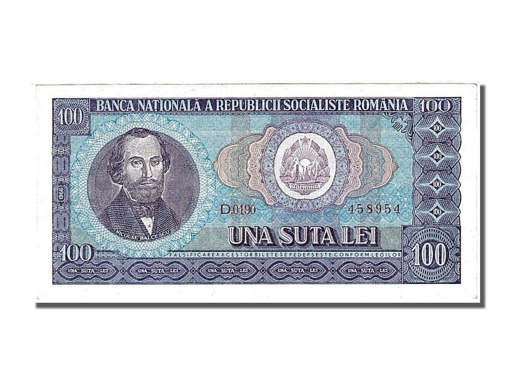 Banknot, Rumunia, 100 Lei, 1966, UNC(65-70)
