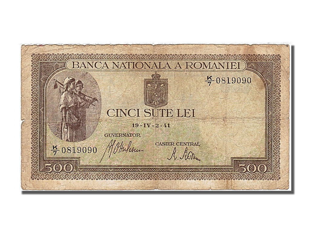 Romania, 500 Lei, 1941, KM #51a, 1941-04-19, VF(30-35), K/7