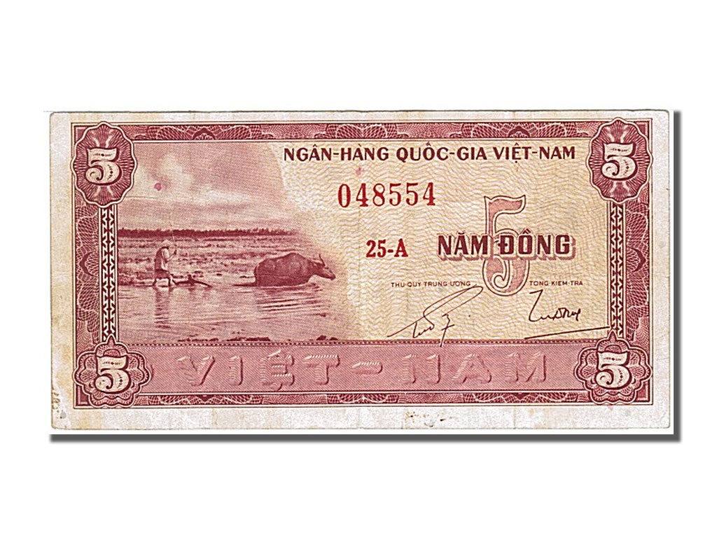 South Viet Nam, 5 D<ox>ng, 1955, KM #13a, AU(55-58), 25/A