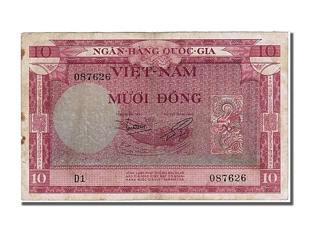South Viet Nam, 10 D<ox>ng, 1955, KM #3a, EF(40-45), D 1