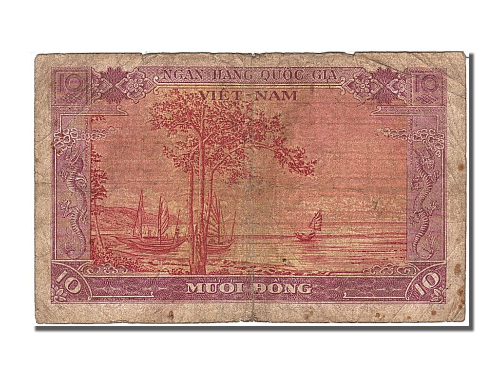 South Viet Nam, 10 D<ox>ng, 1955, KM #3a, VF(30-35), A 1