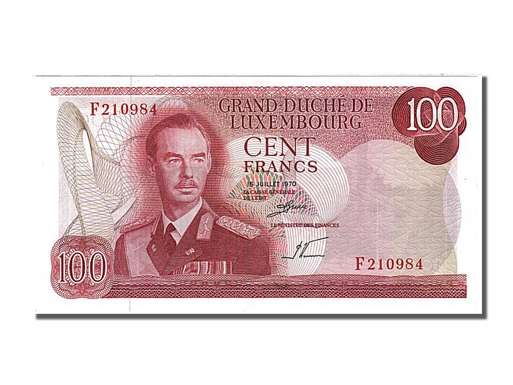 Luxembourg, 100 Francs, 1970, KM #56a, 1970-07-15, UNC(65-70), F 210984