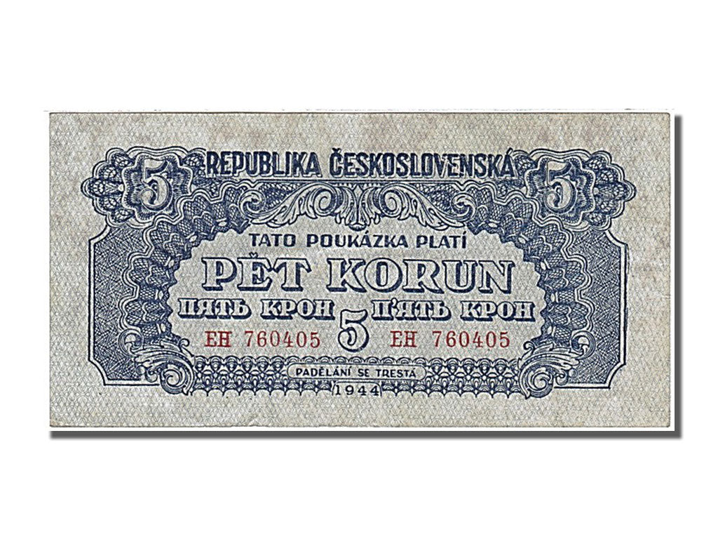 Czechoslovakia, 5 Korun, 1944, KM #46a, UNC(63), EH 760405