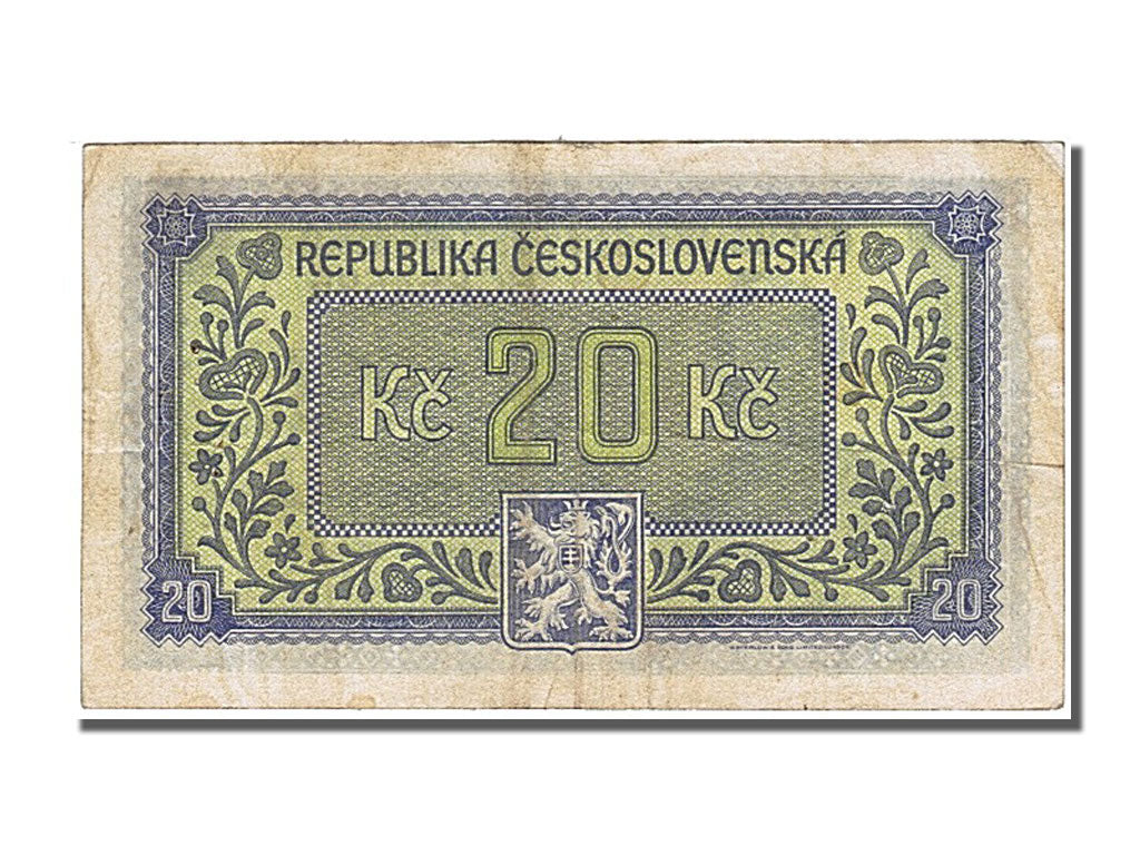 Czechoslovakia, 20 Korun, 1945, KM #61a, AU(55-58), HC 864596
