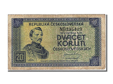 Banknote, Czechoslovakia, 20 Korun, 1945, EF(40-45)