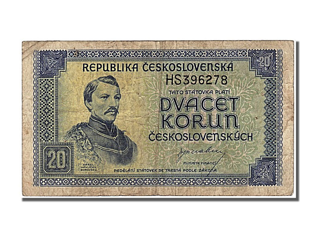 Cecoslovacchia, 20 Korun, 1945, MB+