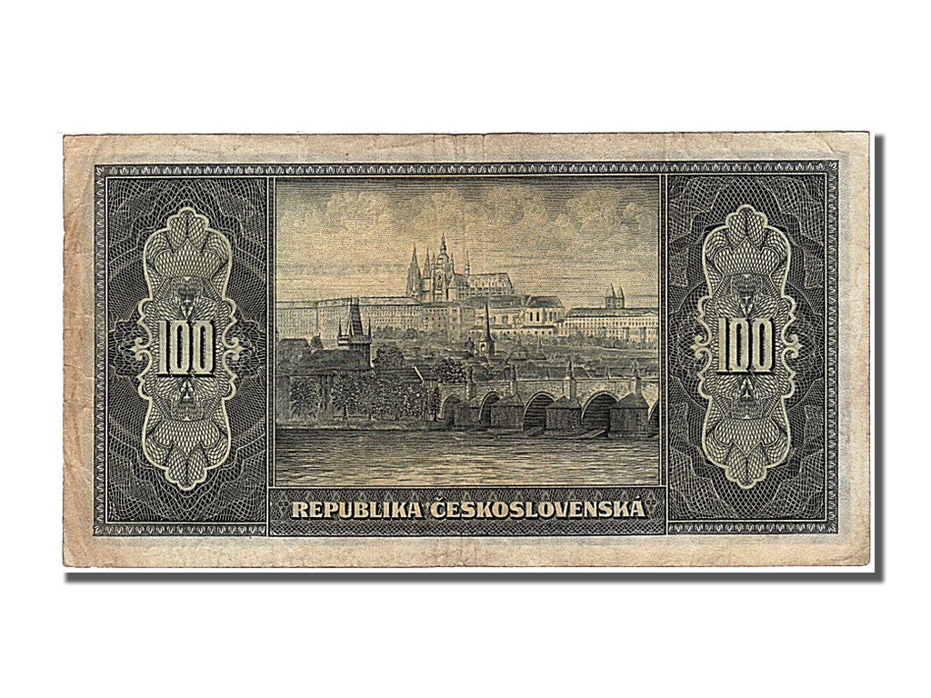 Czechoslovakia, 100 Korun, 1945, KM #63a, AU(50-53), JD