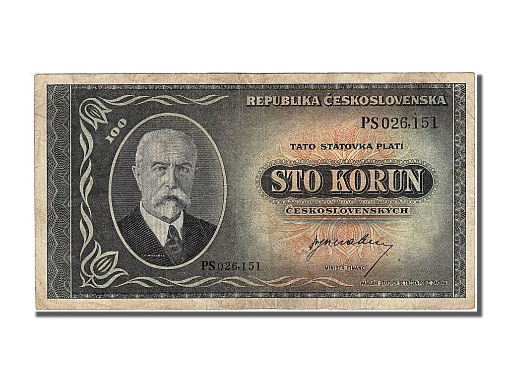 Czechoslovakia, 100 Korun, 1945, KM #63a, EF(40-45), PS