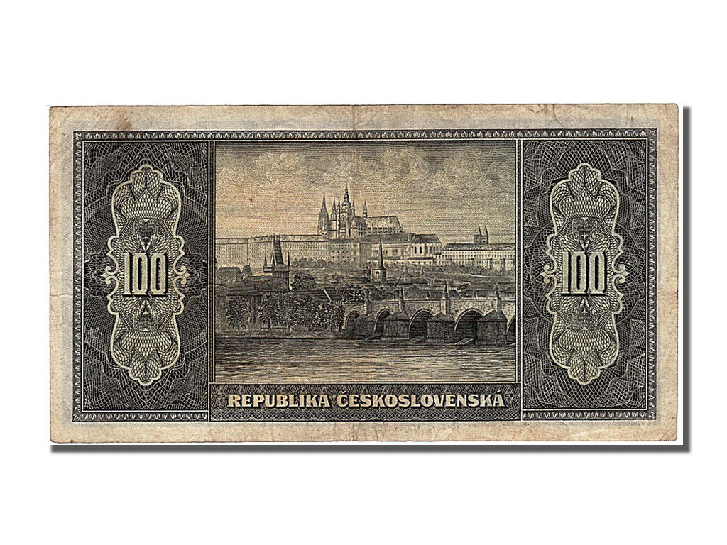 Czechoslovakia, 100 Korun, 1945, KM #63a, EF(40-45), PS