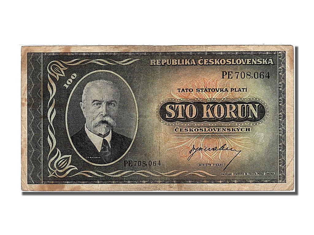 Czechoslovakia, 100 Korun, 1945, KM #63a, VF(30-35), PE