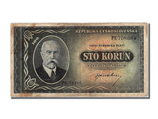 Czechoslovakia, 100 Korun, 1945, KM #63a, VF(30-35), PE