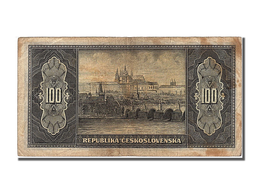 Czechoslovakia, 100 Korun, 1945, KM #63a, VF(30-35), PE