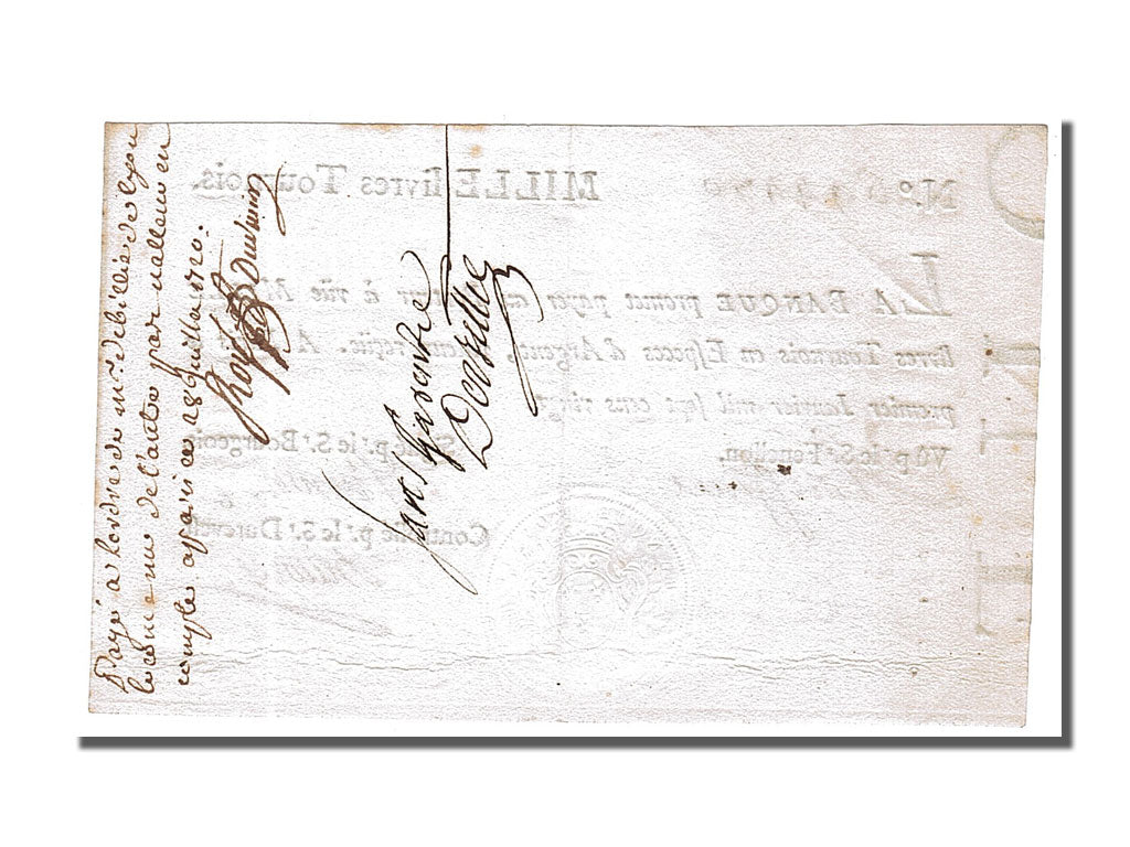 FRANCE, 1000 Livres, 1720, 1720-01-01, AU(55-58), Lafaurie #91, FRANCE, 1000...
