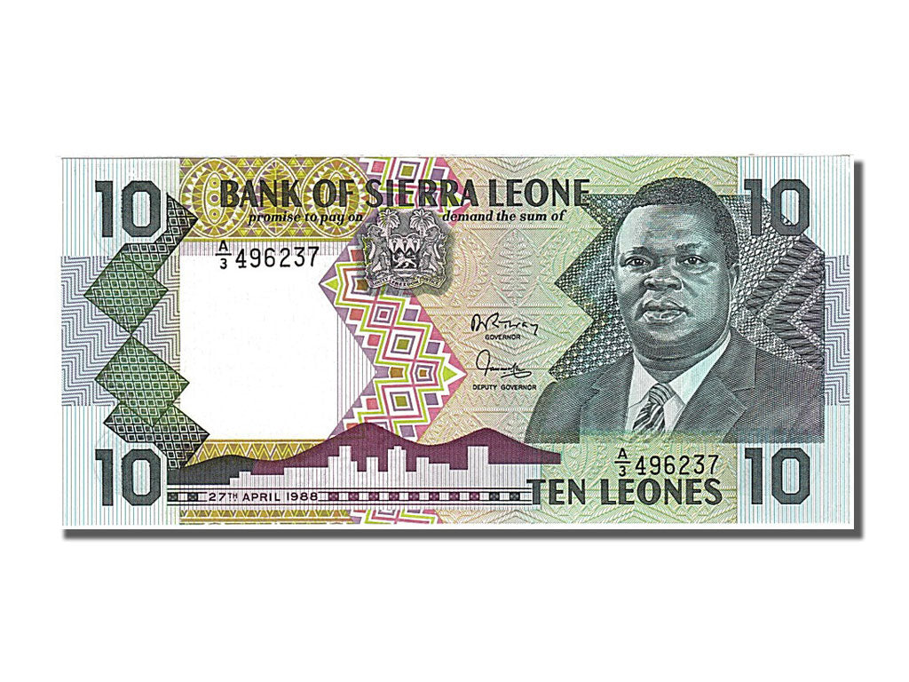 Sierra Leone, 10 Leones, 1988, KM #15, 1988-04-27, UNC(65-70), A/3