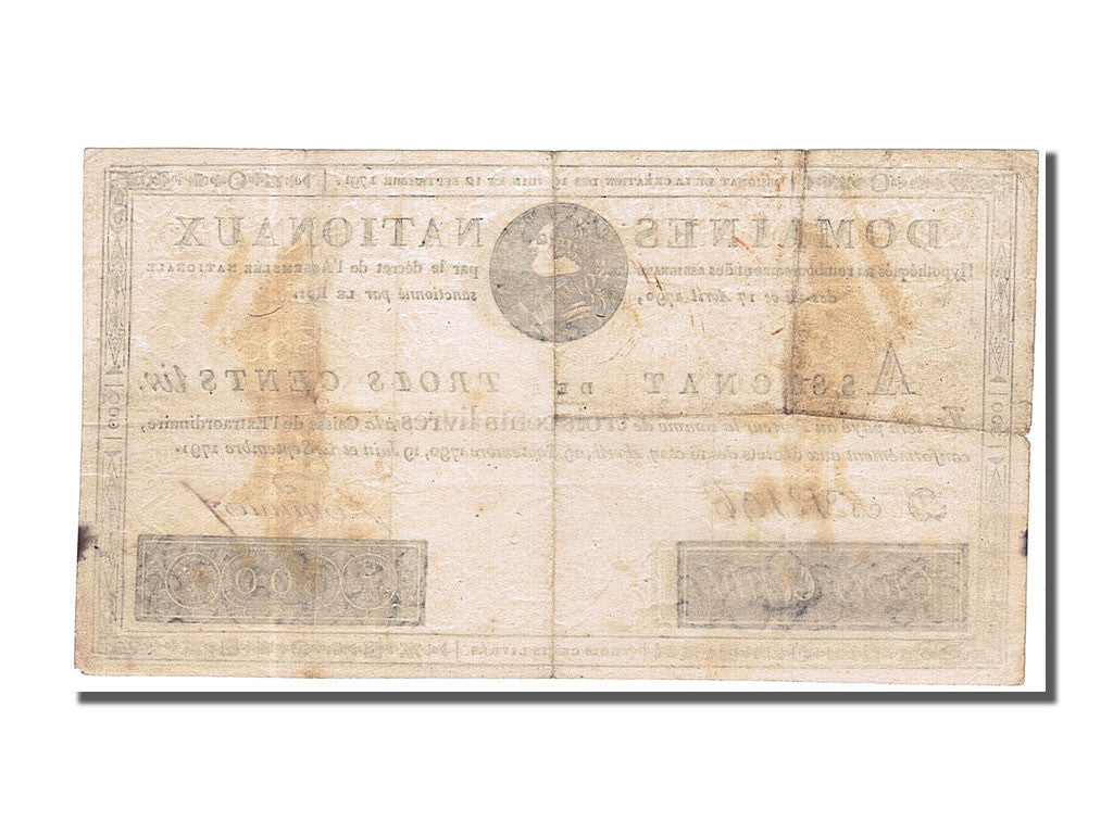 Banknote, France, 300 Livres, 1791, Pommier, 1791-09-12, EF(40-45), KM:A48