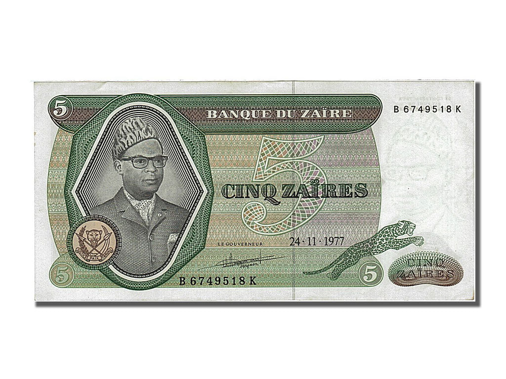 Banknote, Zaire, 5 Zaïres, 1977, 1977-11-24, UNC(63)