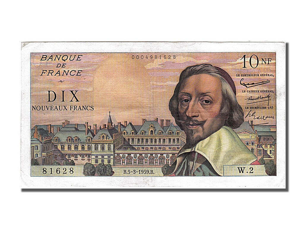 Banknote, France, 10 Nouveaux Francs, 10 NF 1959-1963 ''Richelieu'', 1959